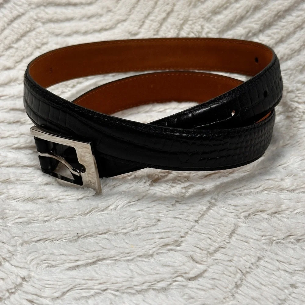 Brooks Brothers Black 100% Leather 'Croc
